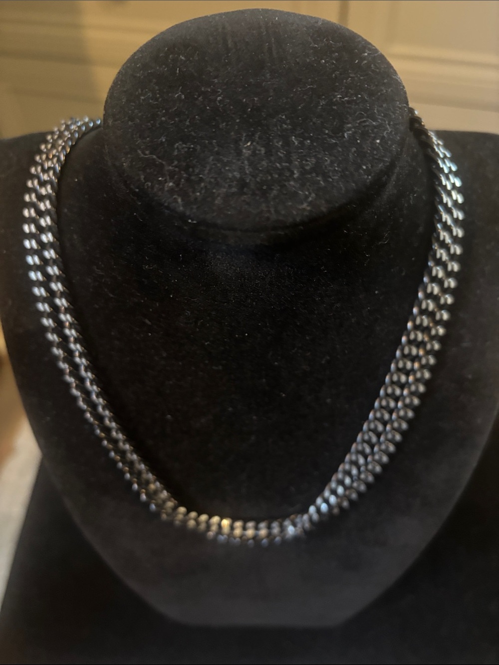 Single strand  Black and silver Chain Necklace